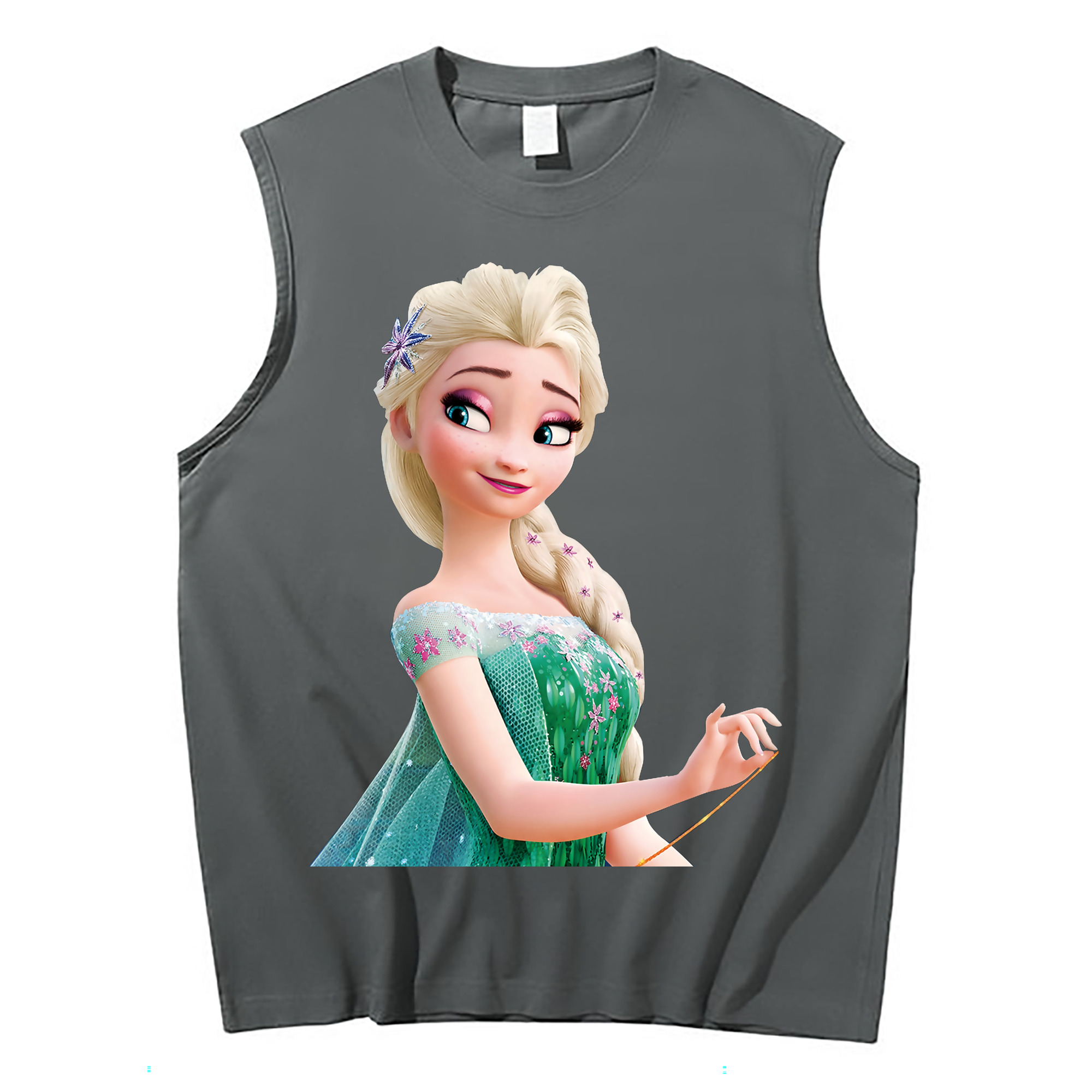（画像用） アナと雪の女王 アンナ エルサ Frozen Anna Elsa コットン100％タンクトップ（フロントプリント）